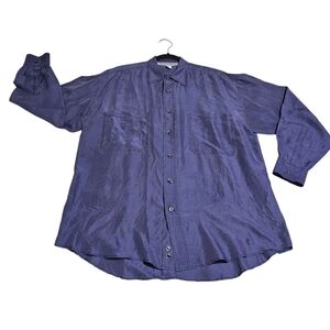 Nine Twenty East Men's Long Sleeve Silk Shirt Button down Lightweight Small